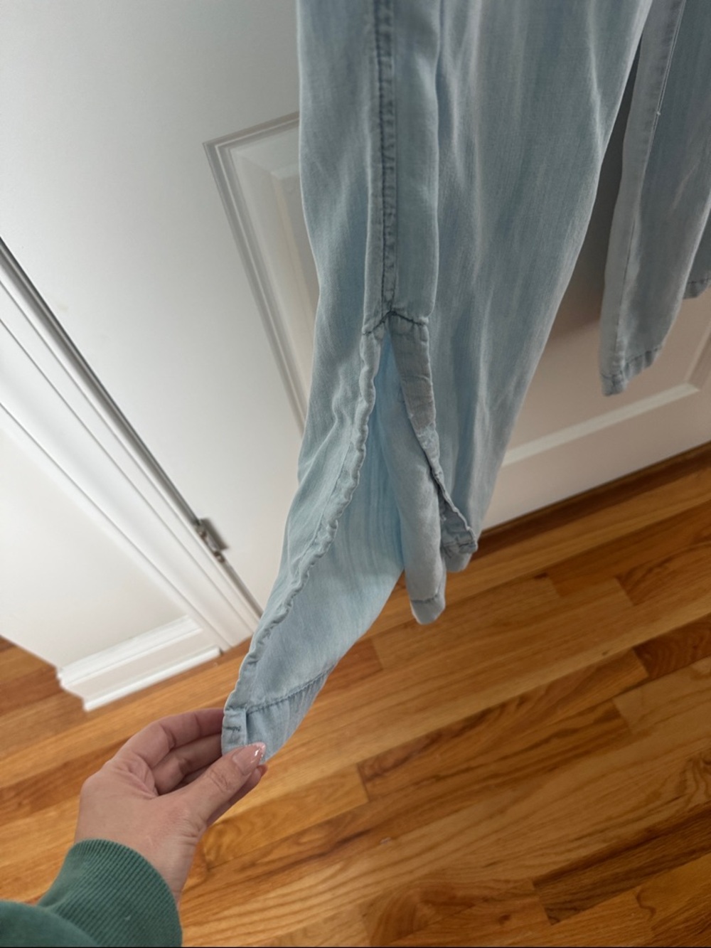 Grace Light Blue Wide-Leg Women's Pants - Picture 4 of 5